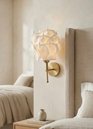 Opviq Lámpara de Pared Blanco y Dorado Antiguo